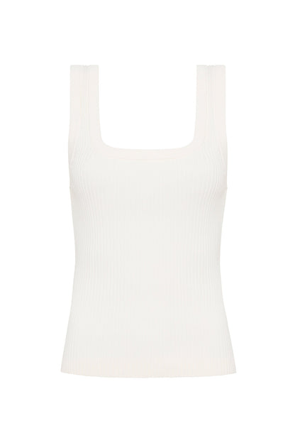 Women Bronte Scoop Neck Rib Tank | Aje