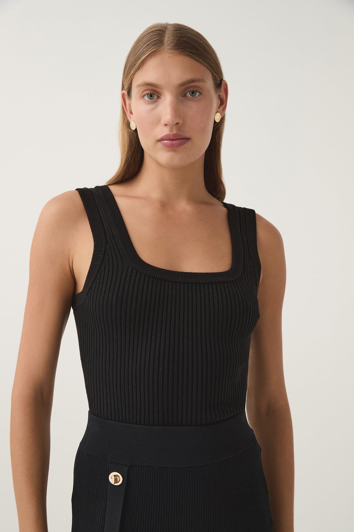 Women Bronte Scoop Neck Rib Tank | Aje