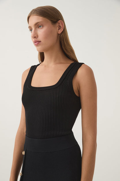 Women Bronte Scoop Neck Rib Tank | Aje