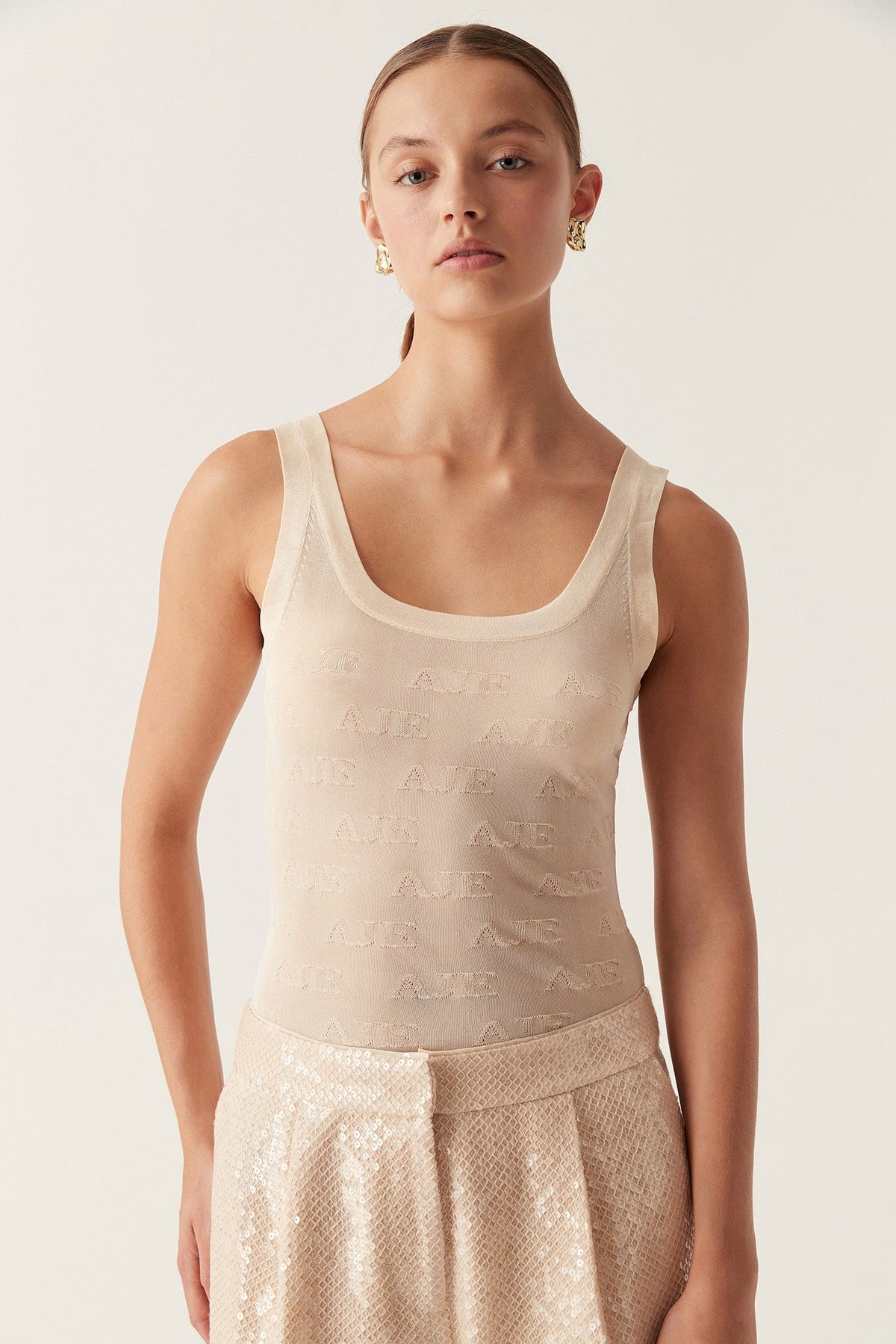 Women Method Logo Scoop Neck Tank | Aje