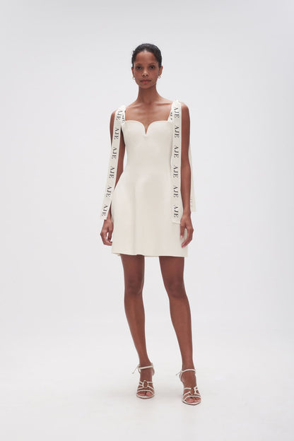 Women Amber Knit Tie Shoulder Mini Dress | Aje