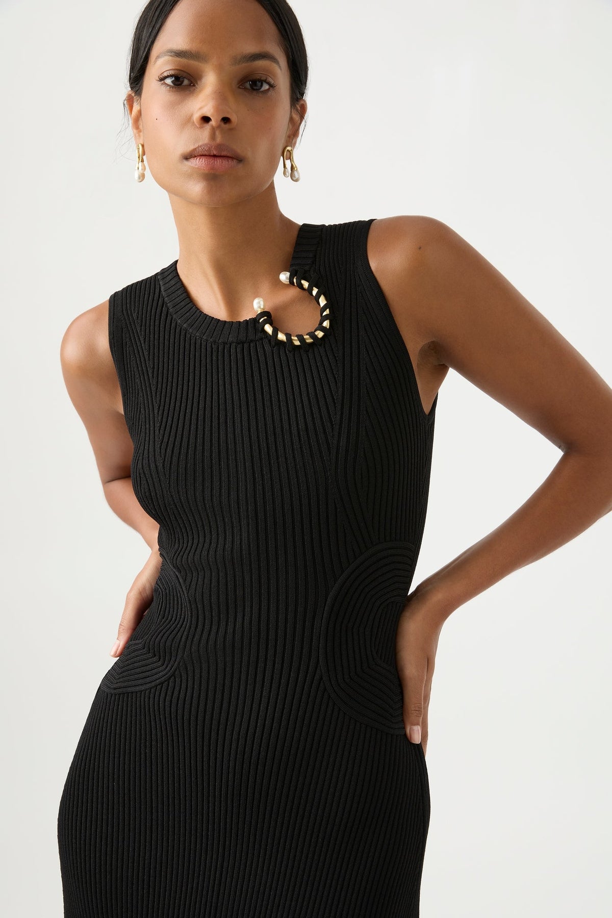 Women Crescent Knit Midi Dress | Aje