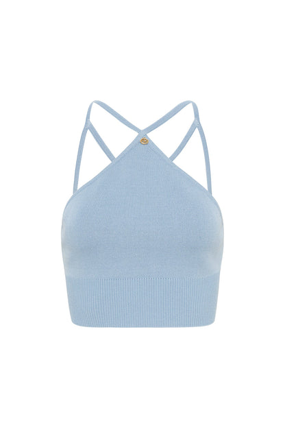 Women Xanthe Halter Knit Crop Top | Aje