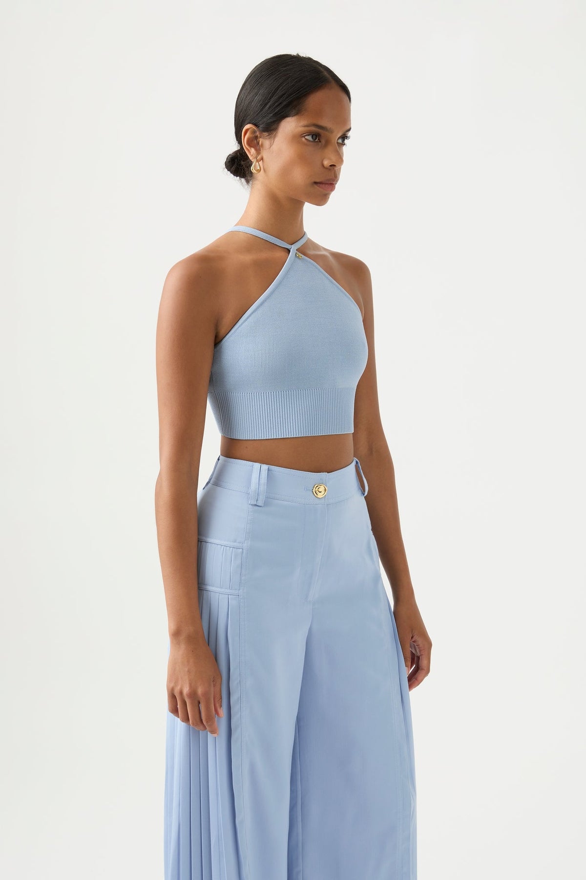 Women Xanthe Halter Knit Crop Top | Aje