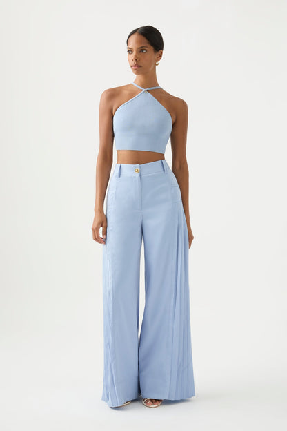 Women Xanthe Halter Knit Crop Top | Aje