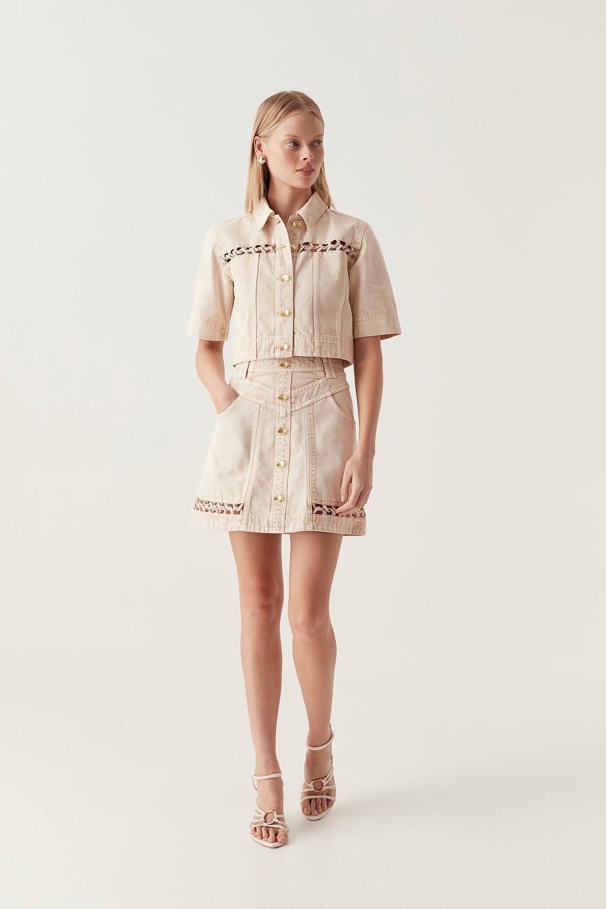 Women Effie Braided Denim Top | Aje