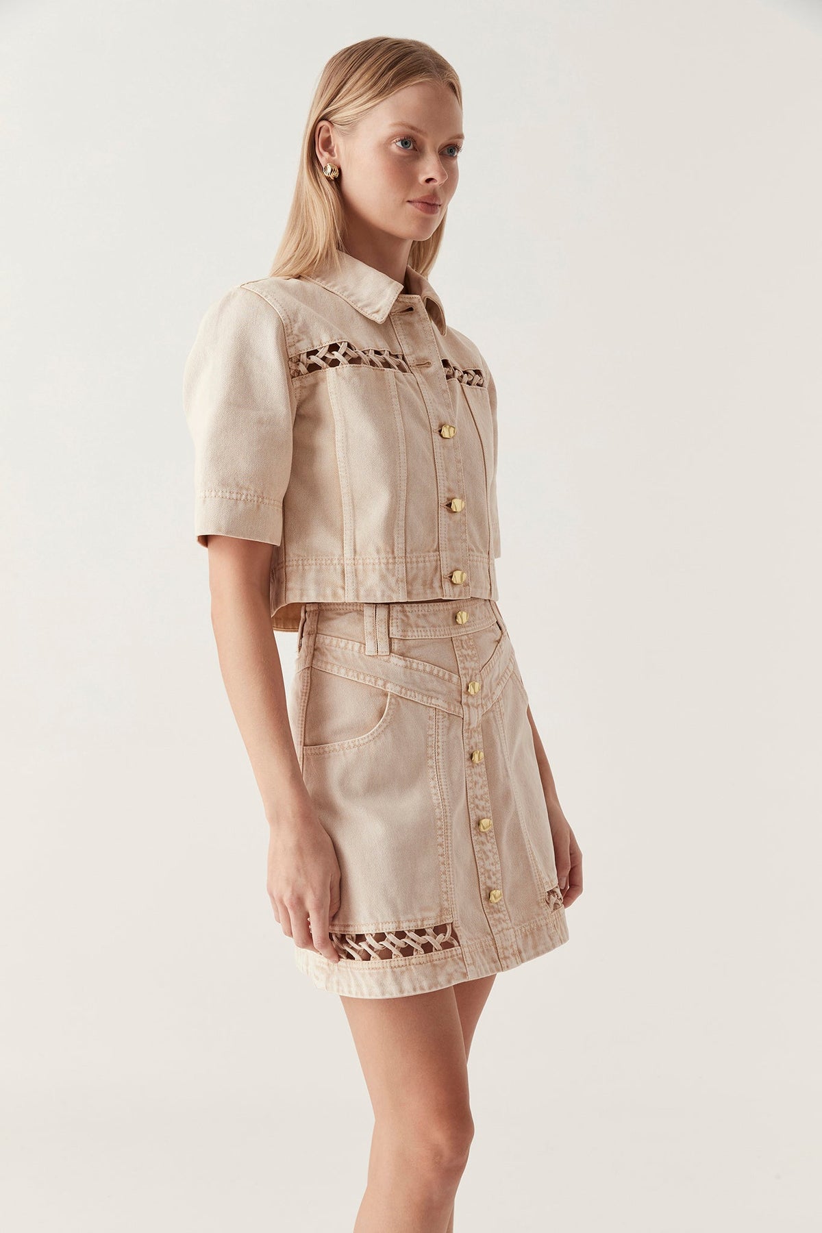 Women Effie Braided Denim Top | Aje