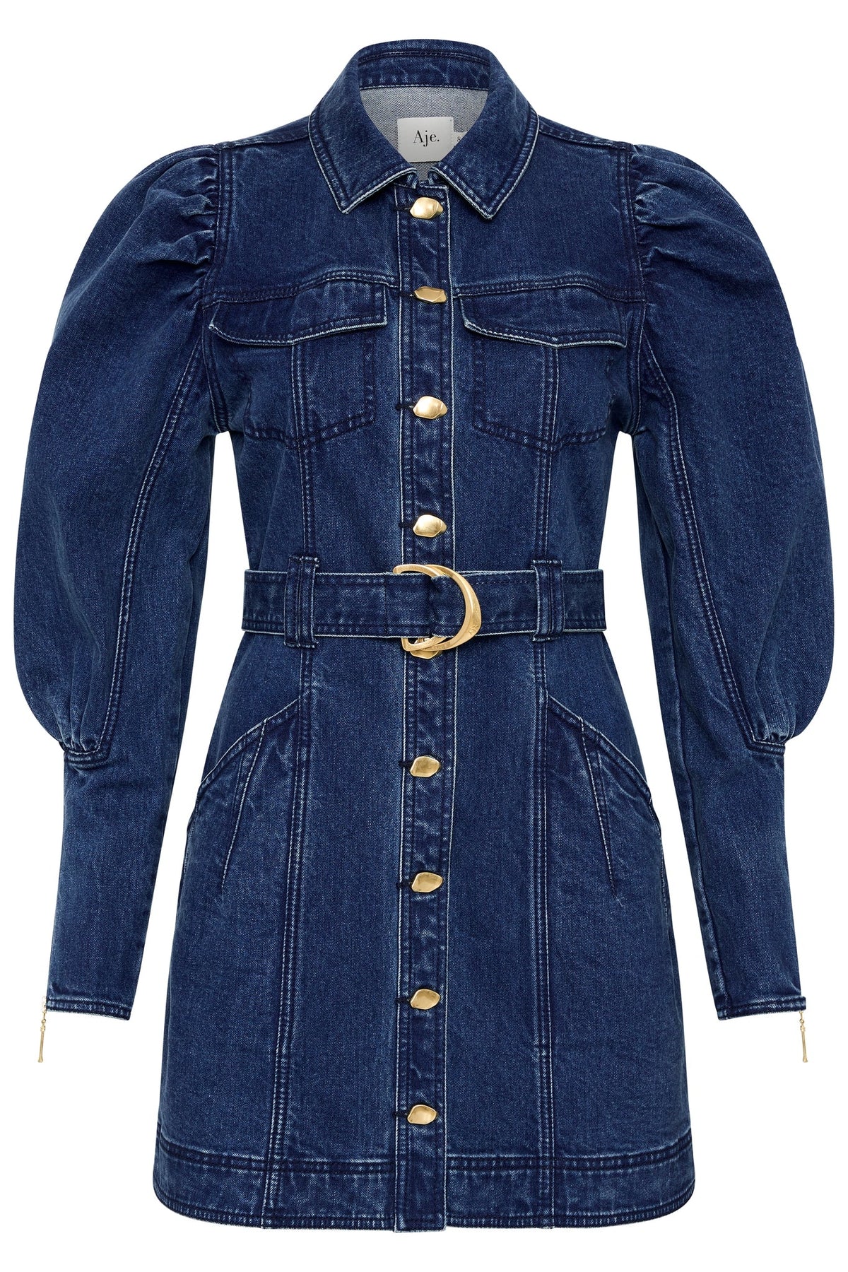 Women May Denim Long Sleeve Dress | Aje