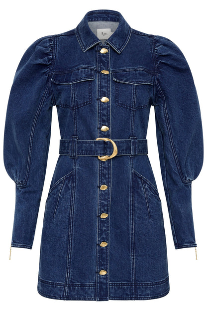 Women May Denim Long Sleeve Dress | Aje