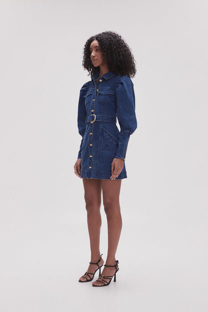 Women May Denim Long Sleeve Dress | Aje