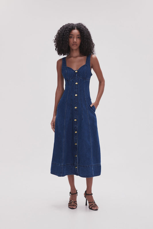 Women May Denim Midi Dress | Aje