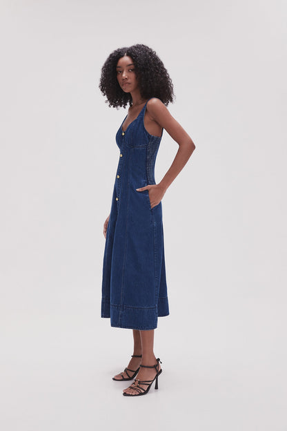 Women May Denim Midi Dress | Aje