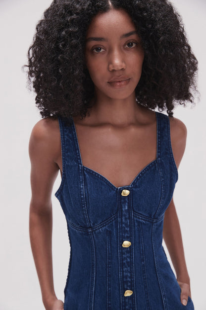 Women May Denim Midi Dress | Aje