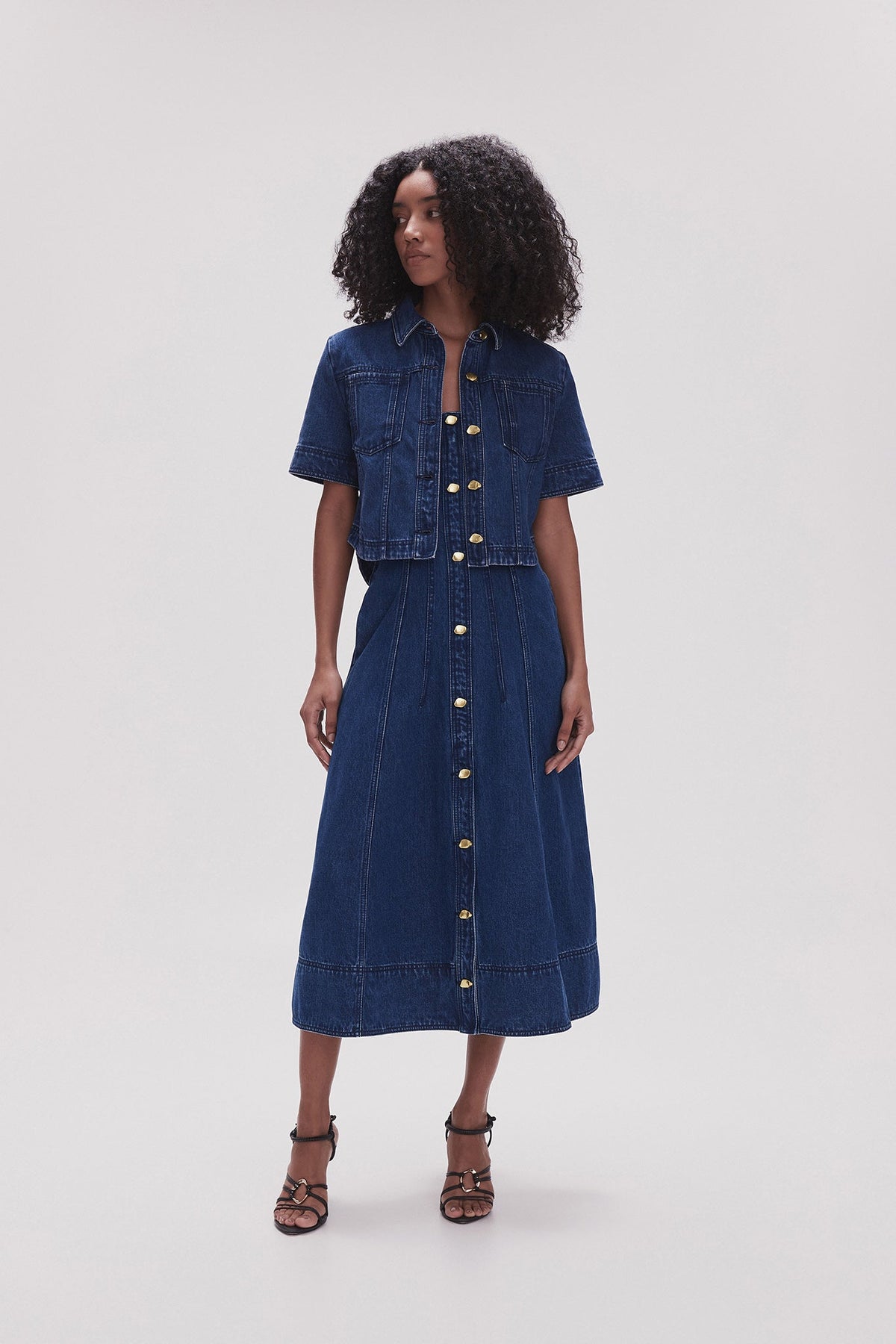 Women May Denim Cropped Shirt | Aje