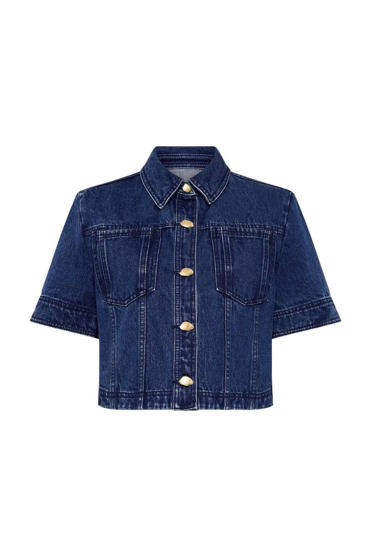 Women May Denim Cropped Shirt | Aje