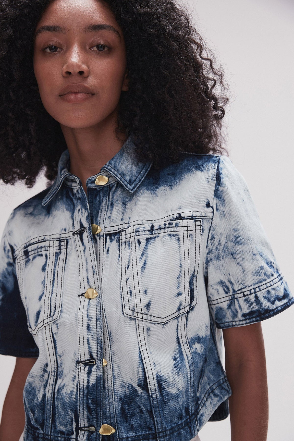 Women Enigma Denim Cropped Shirt | Aje