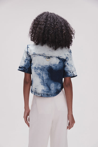 Women Enigma Denim Cropped Shirt | Aje