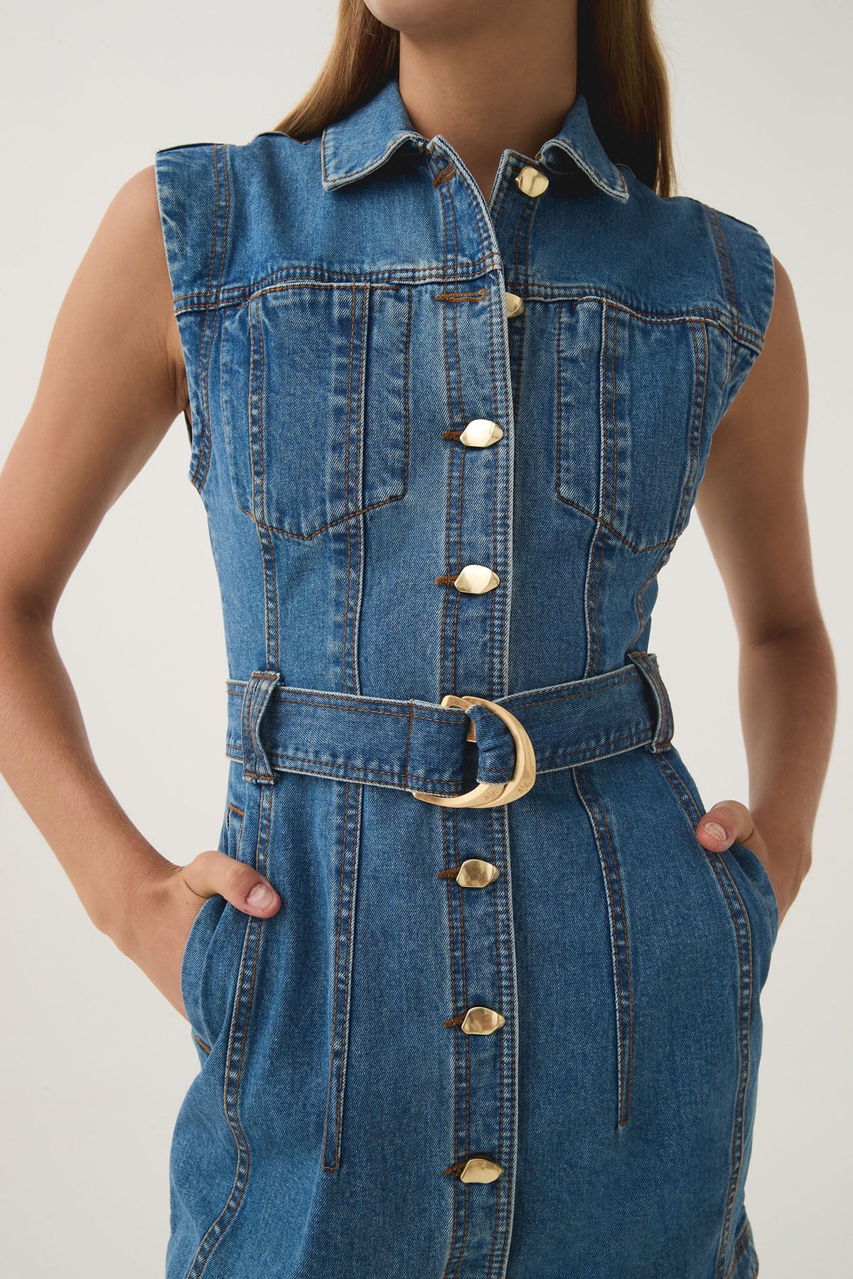 Women Darcie Denim Mini Dress | Aje
