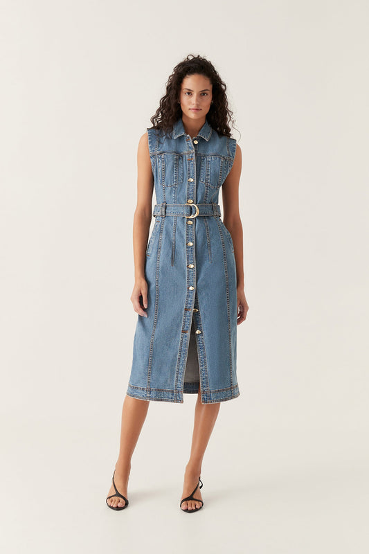 Women Darcie Denim Midi Dress | Aje