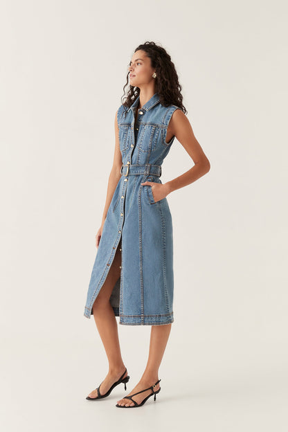 Women Darcie Denim Midi Dress | Aje
