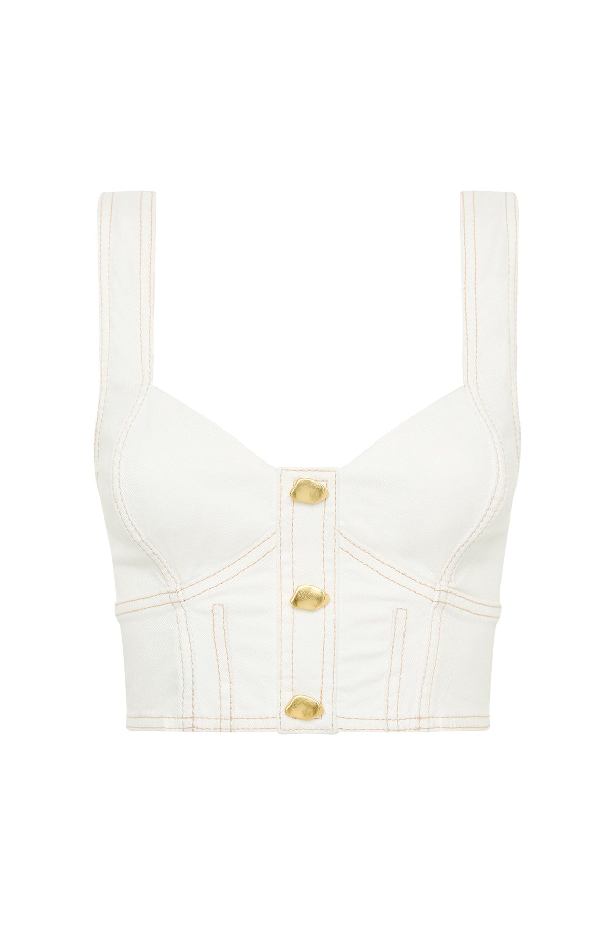 Women Elena Denim Cropped Bustier | Aje