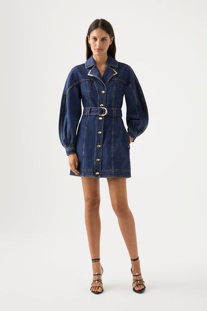 Women Elena Belted Denim Mini Dress | Aje