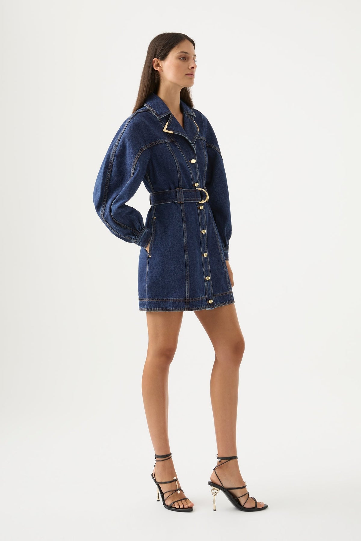 Women Elena Belted Denim Mini Dress | Aje