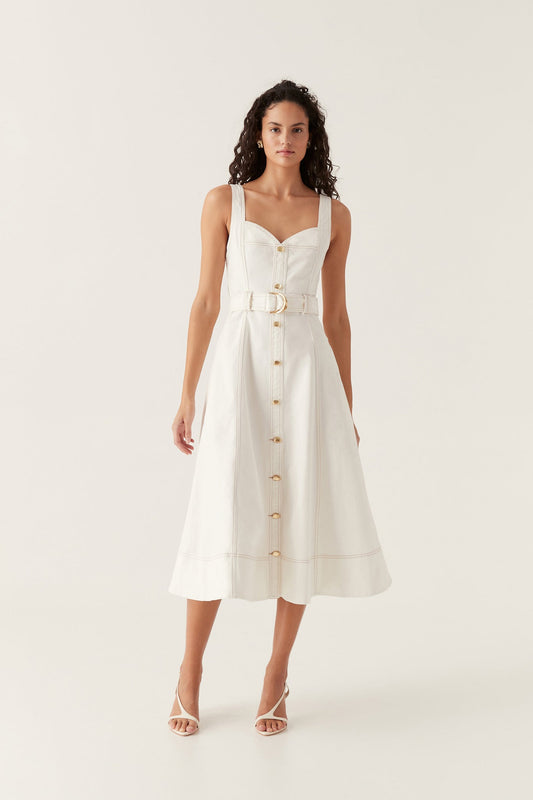 Women Clay Denim Midi Dress | Aje