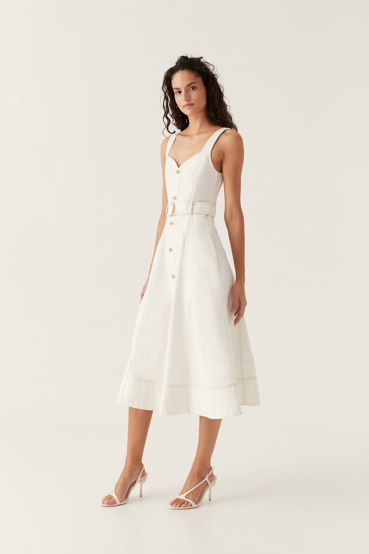 Women Clay Denim Midi Dress | Aje