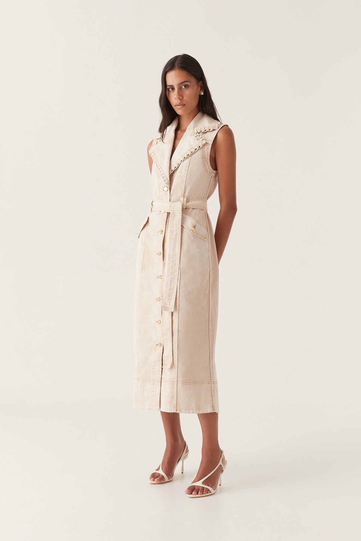 Women Lorah Denim Midi Dress | Aje