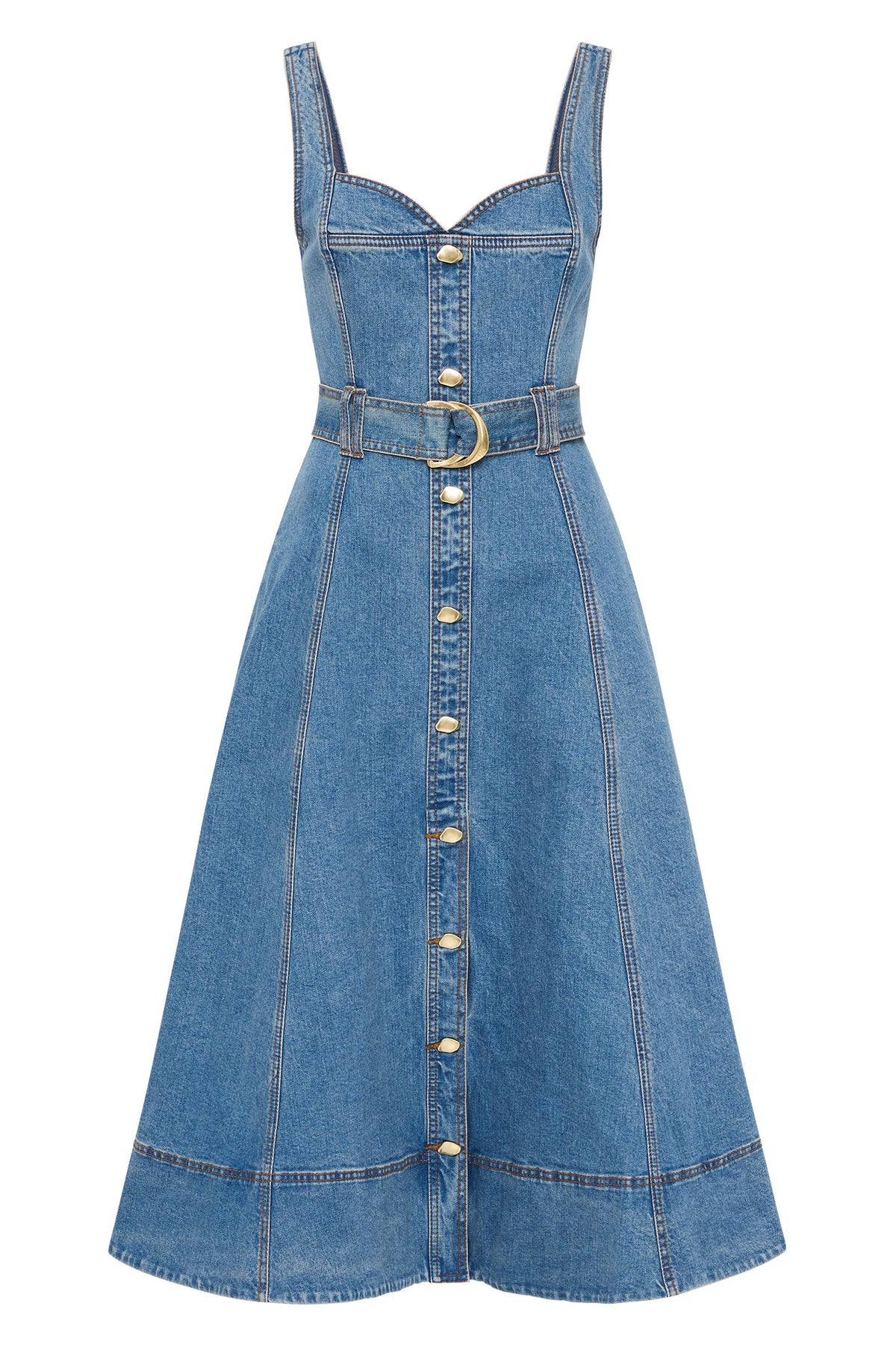 Women Clay Denim Midi Dress | Aje