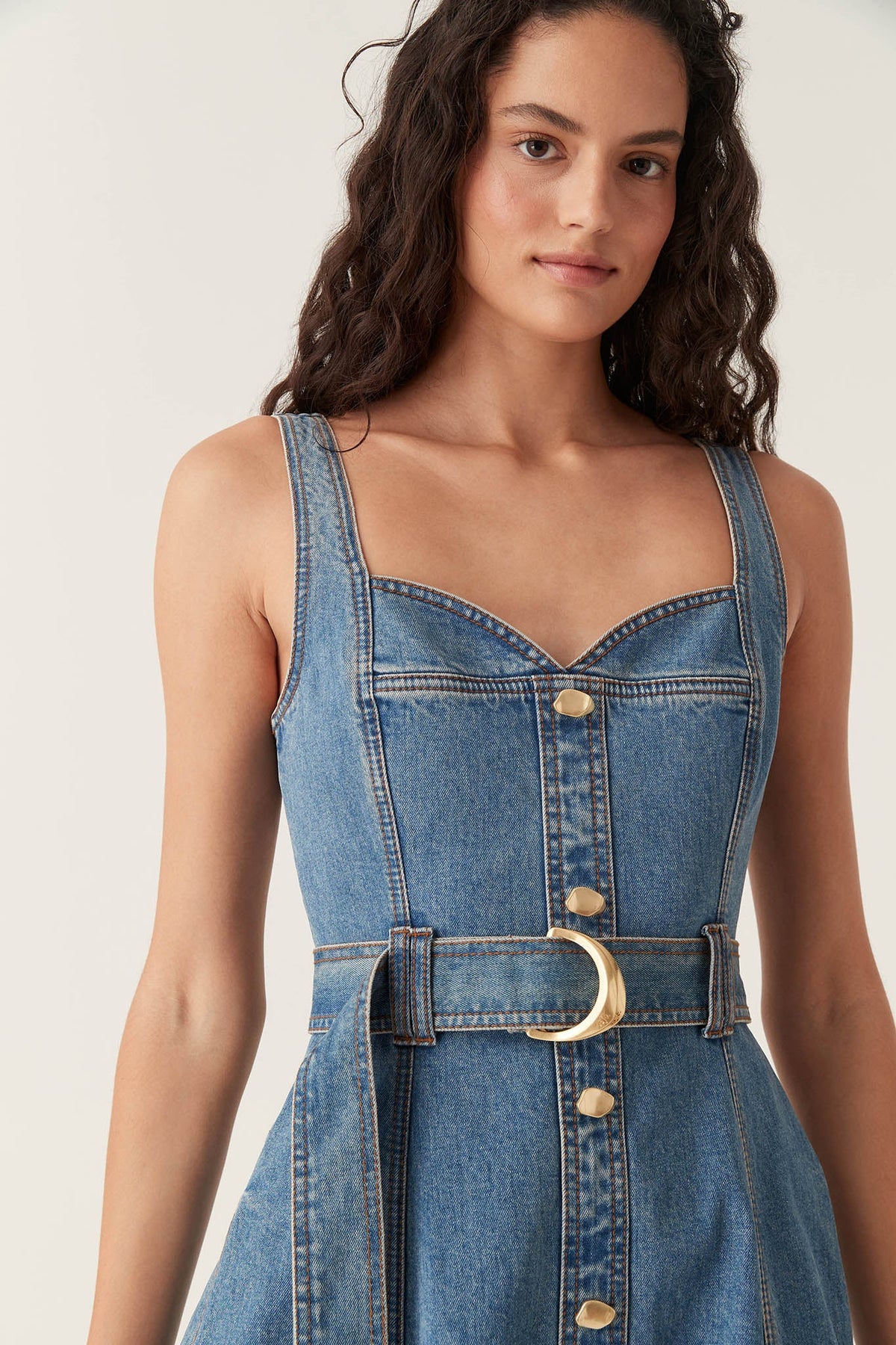 Women Clay Denim Midi Dress | Aje