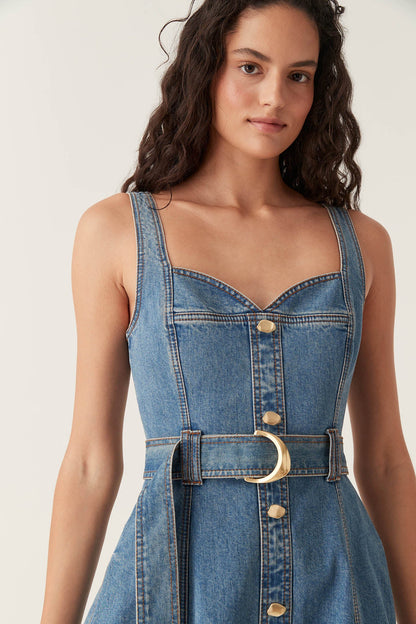 Women Clay Denim Midi Dress | Aje