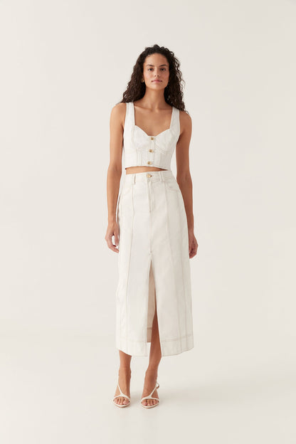Women Farley Denim Midi Skirt | Aje