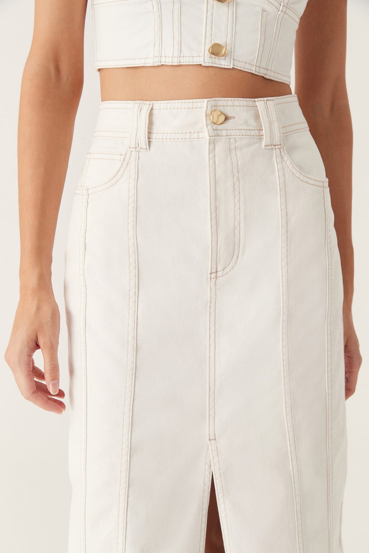Women Farley Denim Midi Skirt | Aje