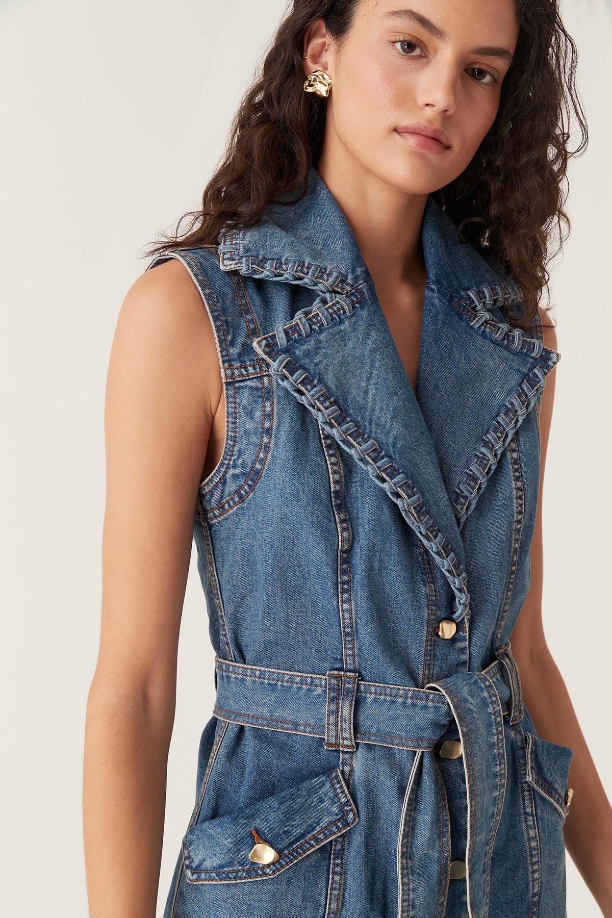 Women Balance Denim Mini Dress | Aje