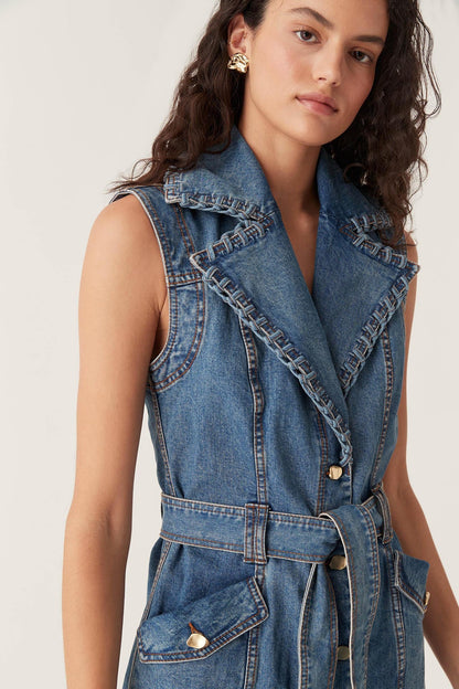 Women Balance Denim Mini Dress | Aje