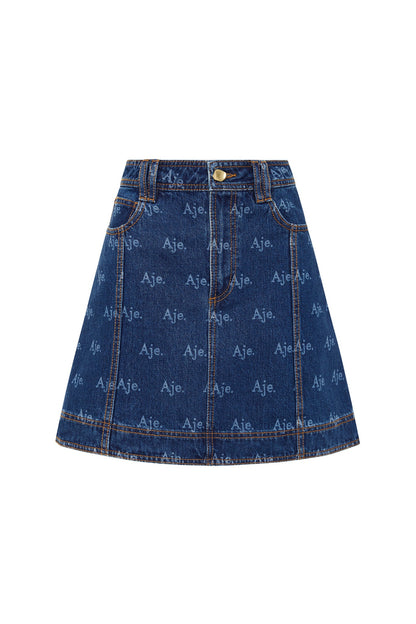 Women Ratio Logo Denim Mini Skirt | Aje
