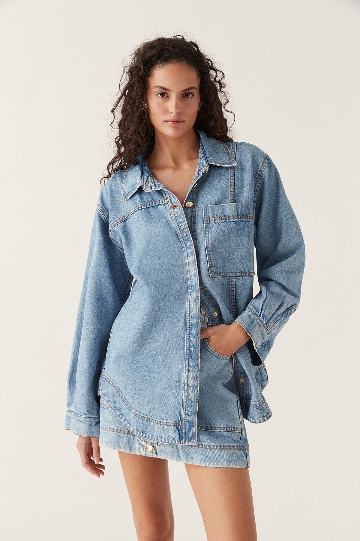 Women Aje x Outland Denim Shirt | Aje