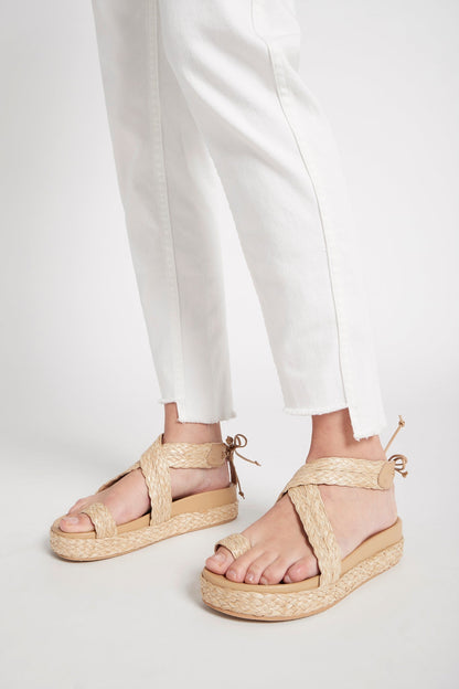 Women Evie Raffia Platform Sandal | Aje