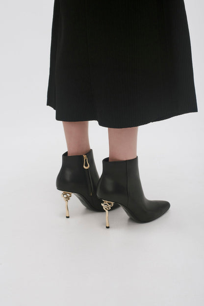 Women Quinn Ribbon Heel Ankle Boot | Aje