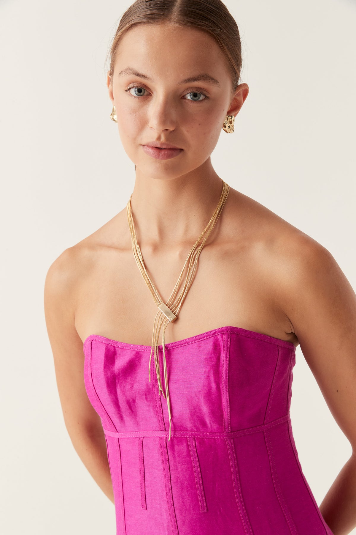 Women Chevron Drop Chain Necklace | Aje