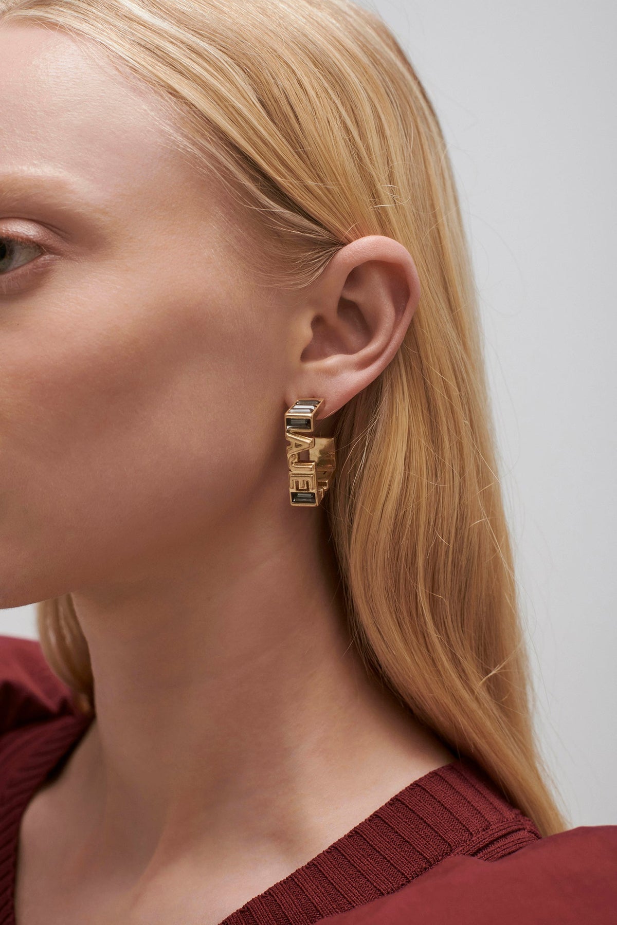 Women Aje Jewel Logo Square Hoop | Aje
