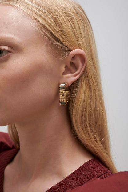Women Aje Jewel Logo Square Hoop | Aje