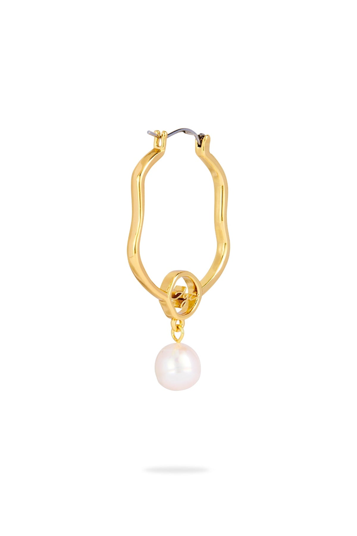 Women Fleur Pearl Drop Hoop Earring | Aje