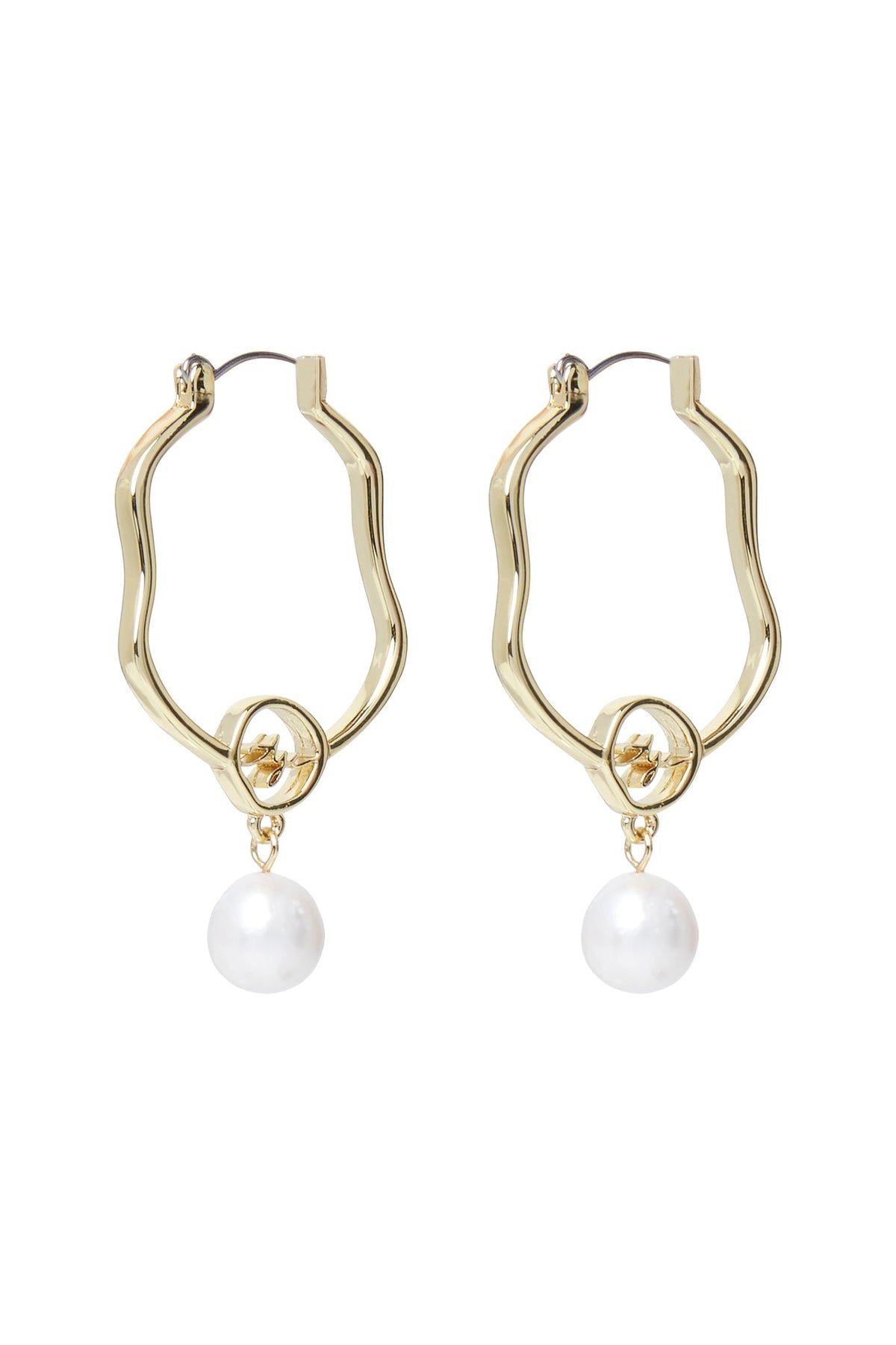 Women Fleur Pearl Drop Hoop Earring | Aje