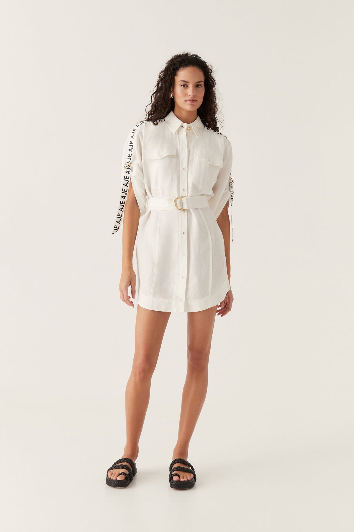 Women Signal Logo Shirt Mini Dress | Aje