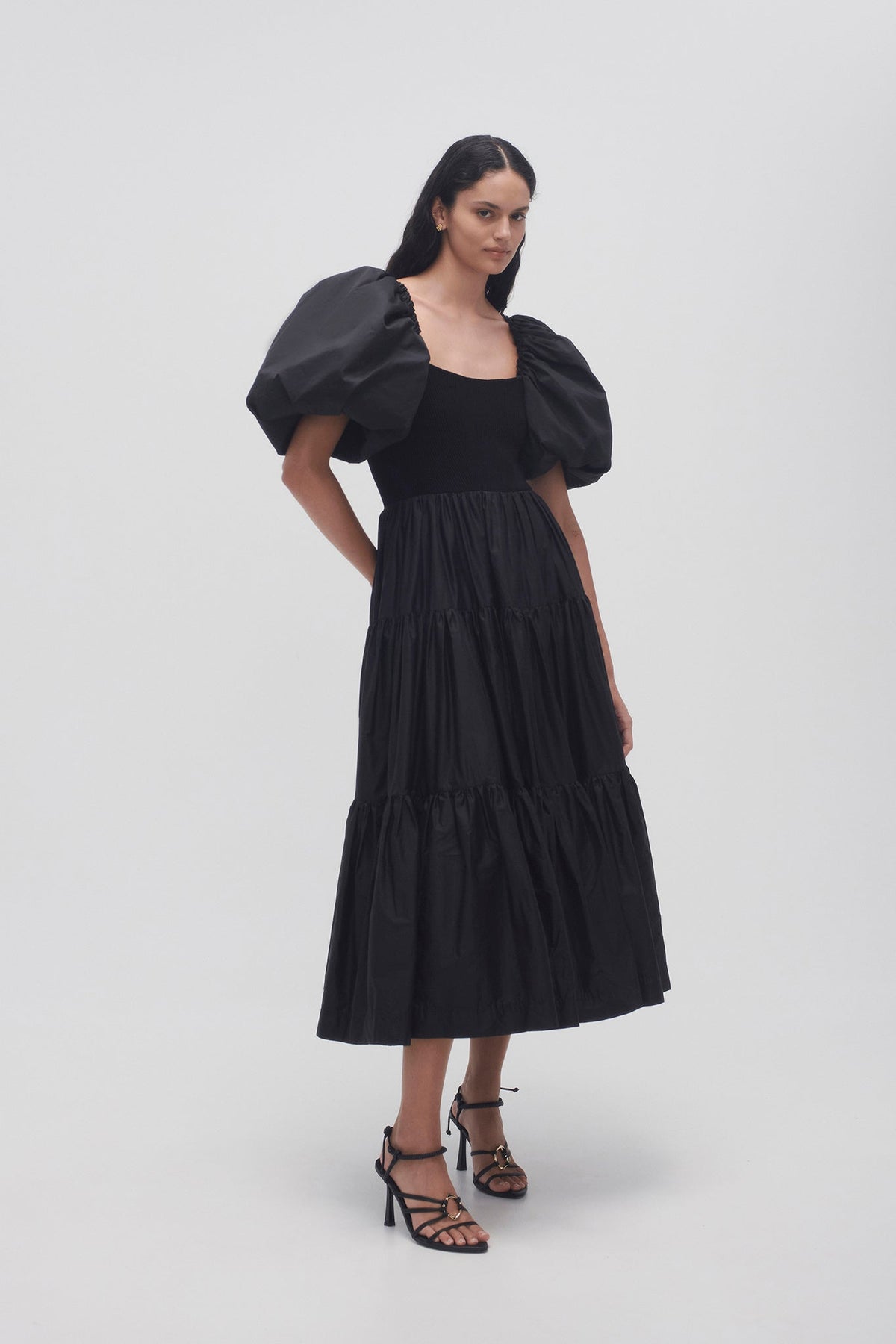 Women Casa Puff Sleeve Midi Dress | Aje