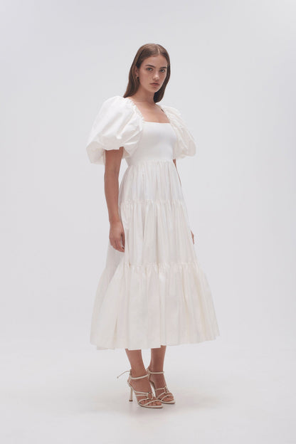 Women Casa Puff Sleeve Midi Dress | Aje