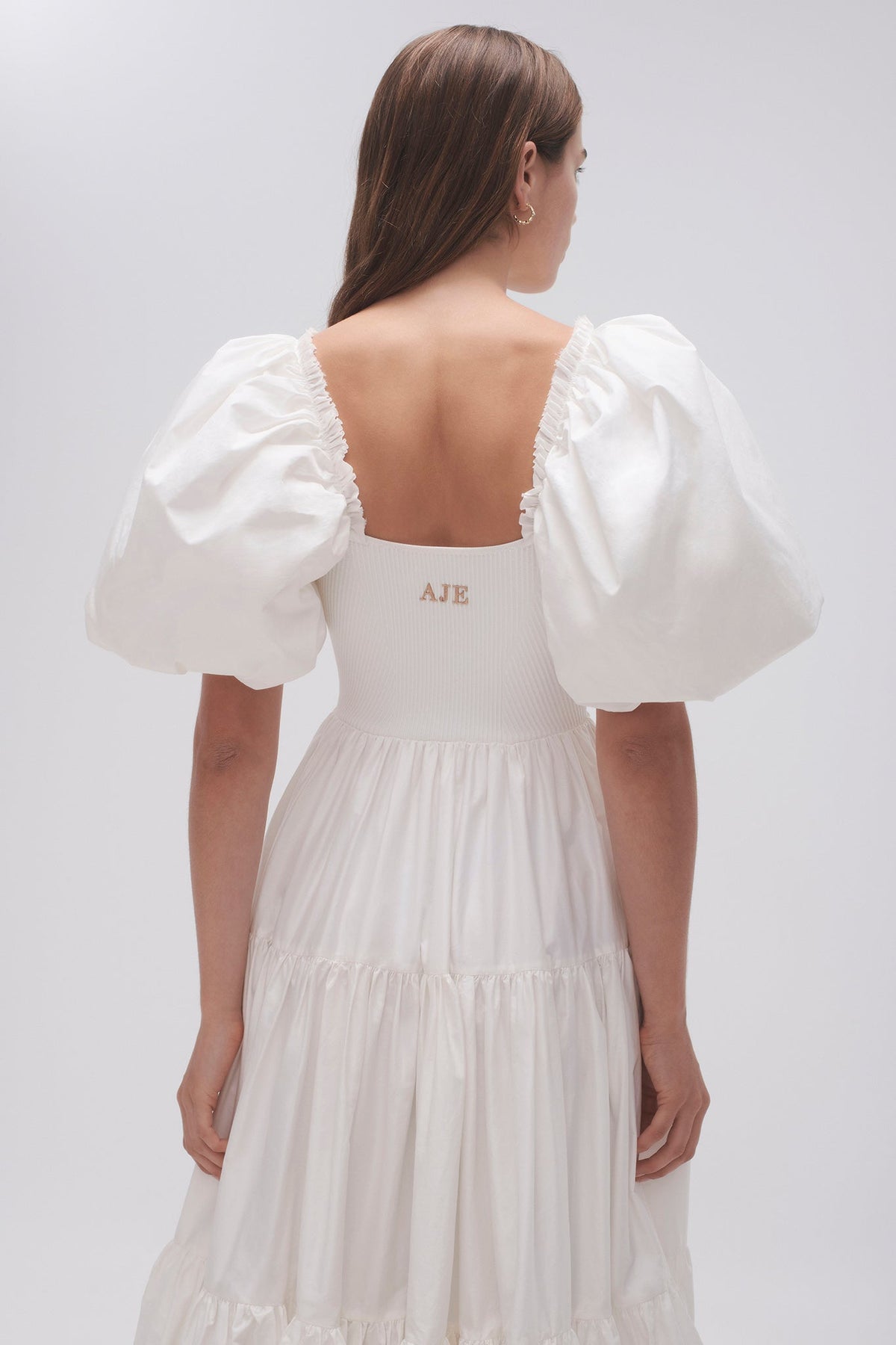 Women Casa Puff Sleeve Midi Dress | Aje